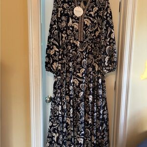 Black and White Floral Maxi Dress